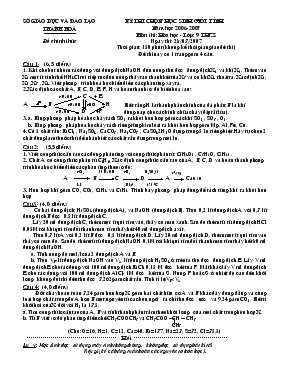 Kỳ thi chọn học sinh giỏi tỉnh năm học 2006 - 2007 môn thi Hóa học - lớp 9 THCS